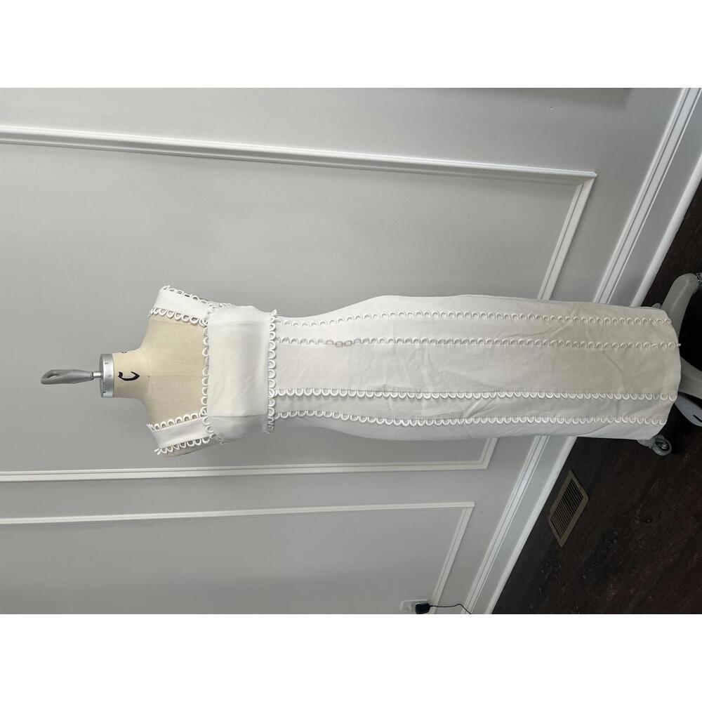 Anthropologie x BHLDN - White Sleeveless Midi Dress with Scalloped Edges, Size S - Picture 4 of 12